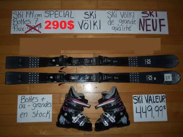 Équipements kits de ski alpin et twin tip 135 140 144 cm