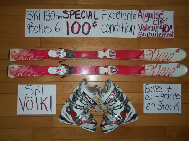 Ensembles kit de ski alpin et twin tip 130 135 140 cm