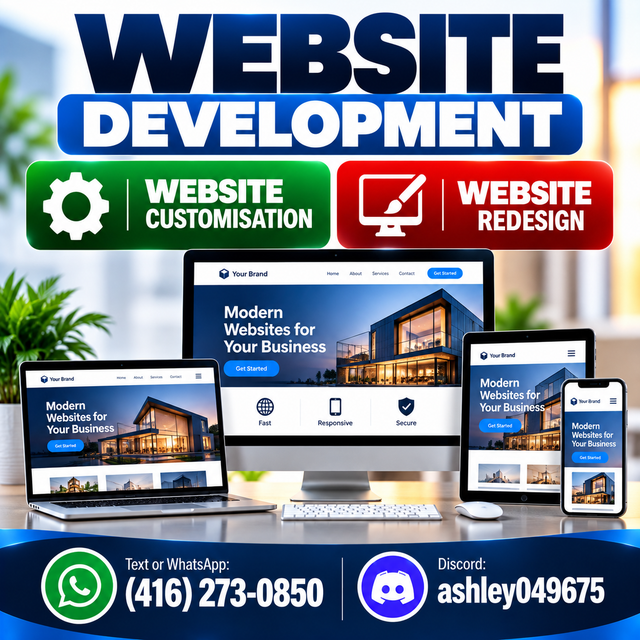 WEBSITE DEVELOPMENT, WEBSITE CUSTOMISATION, WEBSITE REDESIGN