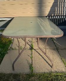 Glass top outdoor table