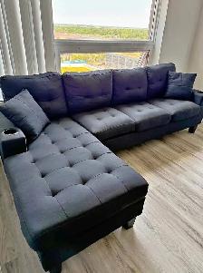 Chic Linen 4 Seater Sectional Sofa With Free Delivery