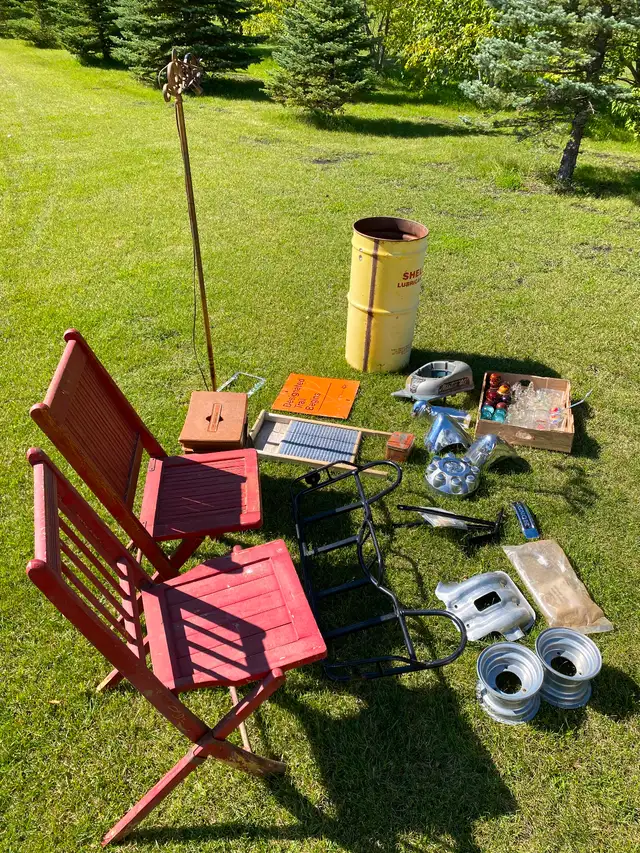 Vintage & Antique items, ATC, outboard, oil can, wooden folding
