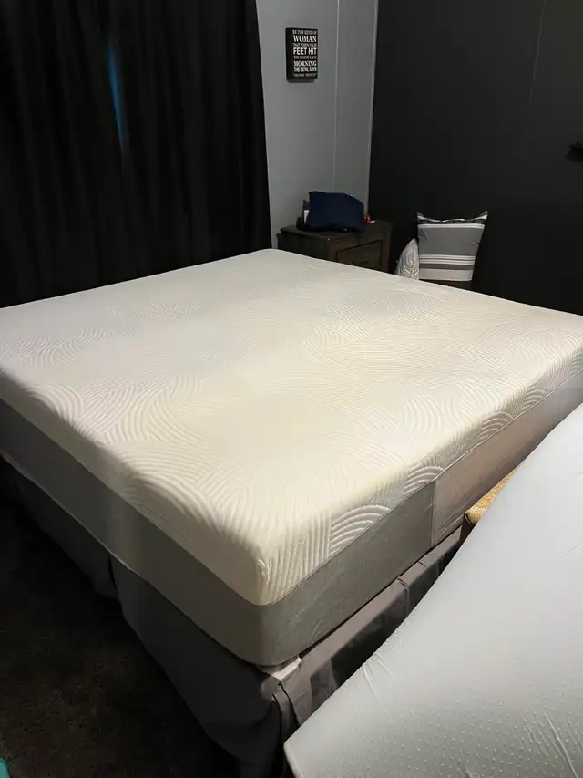 King Size Bed, topper and frame
