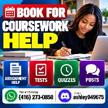 BOOK FOR COURSEWORK HELP, ASSIGNMENT HELP, TESTS, QUIZZES, POSTS