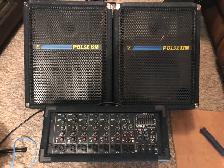 Yorkville MP8 CH Mixer   2  Yorkville Pulse 112 PA Speakers