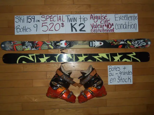 Ensembles de ski alpin TWIN TIP 150 157 163 168 172 176 180 cm