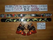 Ensembles de ski alpin TWIN TIP 150 157 163 168 172 176 180 cm