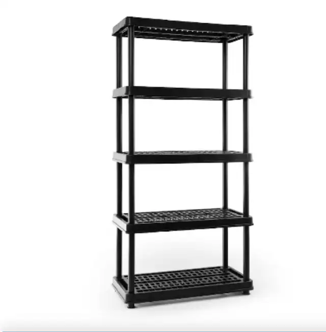 Tough black plastic shelf organizer