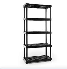 Tough black plastic shelf organizer