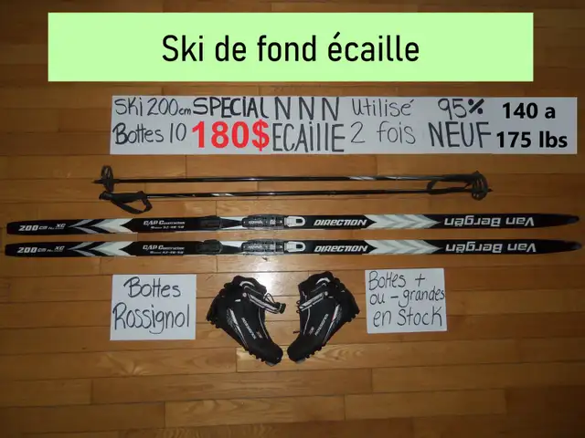 Ensembles ski de fond écaille 200 cm