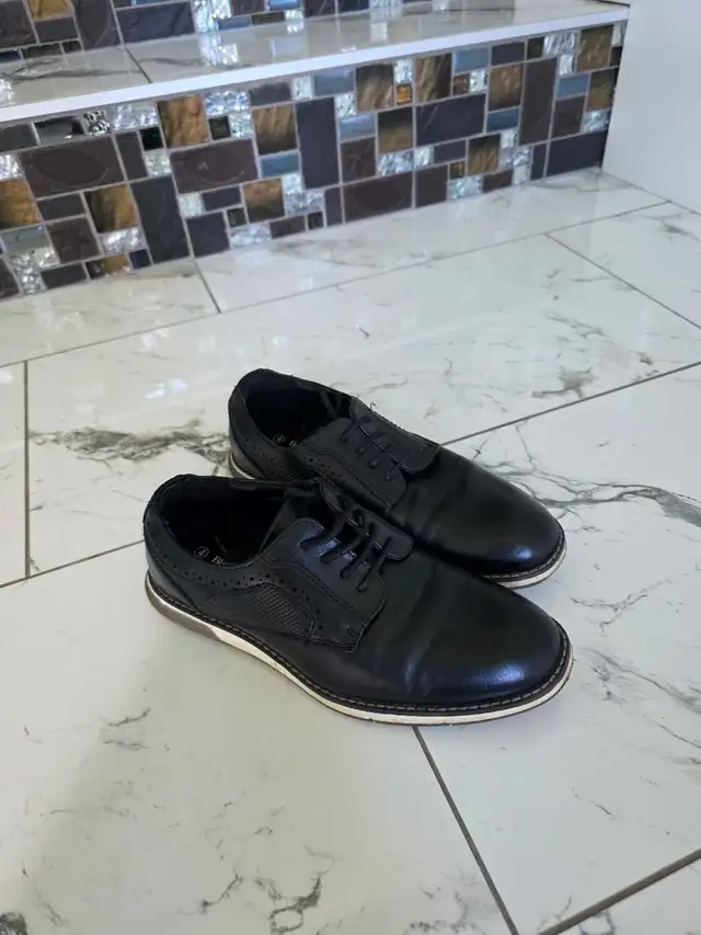 Boys Black Dress Shoes - Youth Size 4 (Ages 10-11) 15