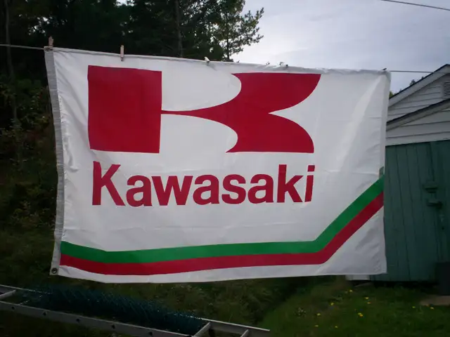 Vintage Kawasaki Material Banner / Flag