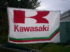 Vintage Kawasaki Material Banner / Flag