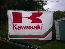 Vintage Kawasaki Material Banner / Flag - Photo 2