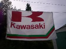 Vintage Kawasaki Material Banner / Flag - Photo 3