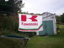 Vintage Kawasaki Material Banner / Flag - Photo 5
