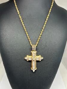 10k Iced-Out Diamond Cross Pendant - Photo 5