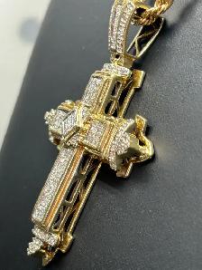 10k Iced-Out Diamond Cross Pendant - Photo 9