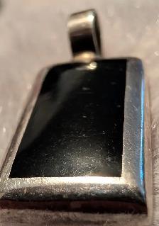 Vintage stamped 925 Sterling Silver Pendant - Glows under UV
