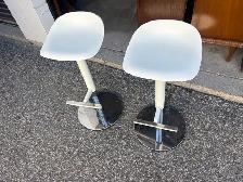 Free delivery used Two White Adjustable Bar Stools - Photo 6
