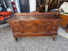 Free delivery Antique Oak Sideboard Buffet - Photo 2