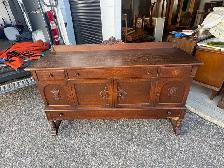 Free delivery Antique Oak Sideboard Buffet - Photo 3