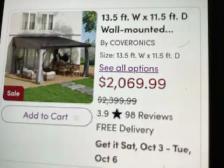 Gazebo 11.6 ft x 13.6 ft x8 high
