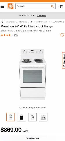NEW 24" Marathon Electric Coil Range Stove (2.7 Cu.Ft) - Photo 10