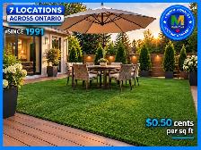 ARTIFICIAL TURF FOR BACKYARDS. $0.40/sqft to $0.50/sqft