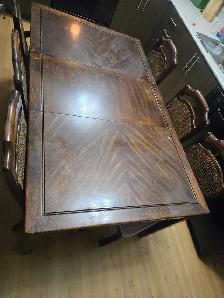 wooden table and chairs