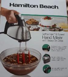 New Hamilton Beach Hand Mixer, 6-Speed, With Snap-On Case