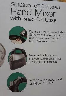 New Hamilton Beach Hand Mixer, 6-Speed, With Snap-On Case - Photo 2