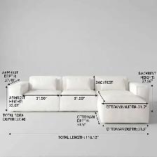Brand New 118.4' Modular Boneless Sofa with Chaise Special $509 - Photo 3