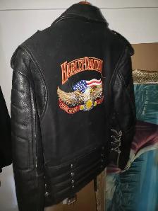 Vintage Harley Davidson Leather Biker Jacket - Size 42 - Photo 2