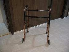 Brass Colored Adjustable Walker with 2 Front Wheels - Photo 2
