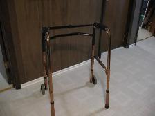 Brass Colored Adjustable Walker with 2 Front Wheels - Photo 7