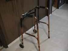 Brass Colored Adjustable Walker with 2 Front Wheels - Photo 8
