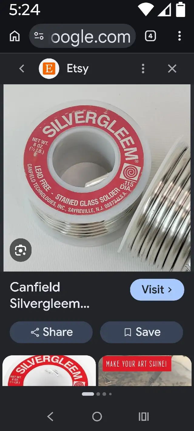 Silvergleem Lead-Free Stained Glass Solder – 8 oz