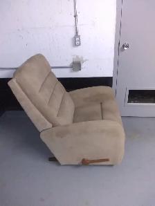 Free like new beige green adjustable recliner chair