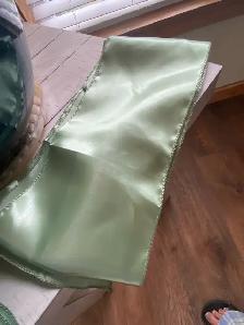new unused satin sage chair ties