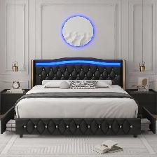 Brand New King Smart LED Bed Frame  Headboard 4-Drawer $369 - Photo 6