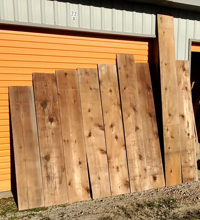 14 pieces 1930's Reclaimed Red  Cedar Planks approx 75 sq. ft.