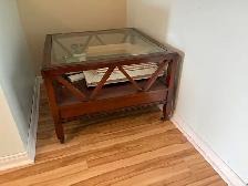 Glass Top Wooden Coffee Table
