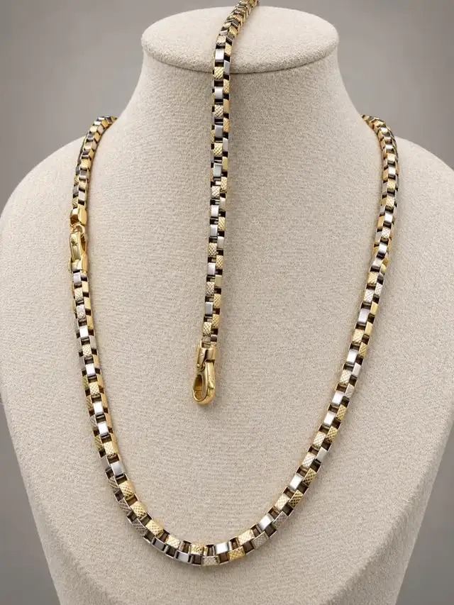 10K Necklace and Bracelet Set Made In Italy