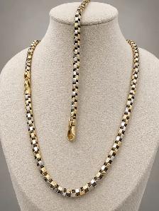 10K Necklace and Bracelet Set Made In Italy