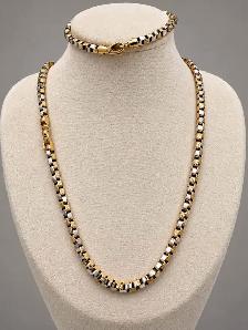 10K Necklace and Bracelet Set Made In Italy - Photo 2