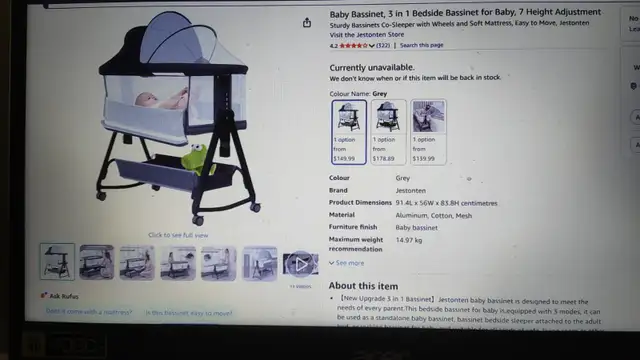 Jestonten 3-in-1 Bedside Bassinet
