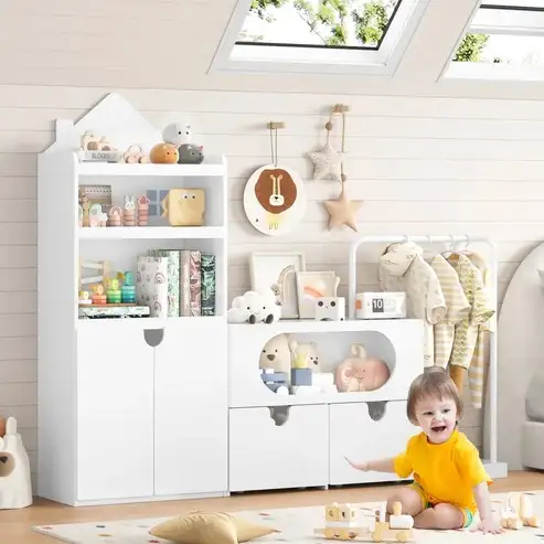 Brand Modern White Kids Bookcase Special $169
