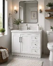 32' Solid Wood Bathroom Vanity | VINPOW Warehouse Sale - Photo 3