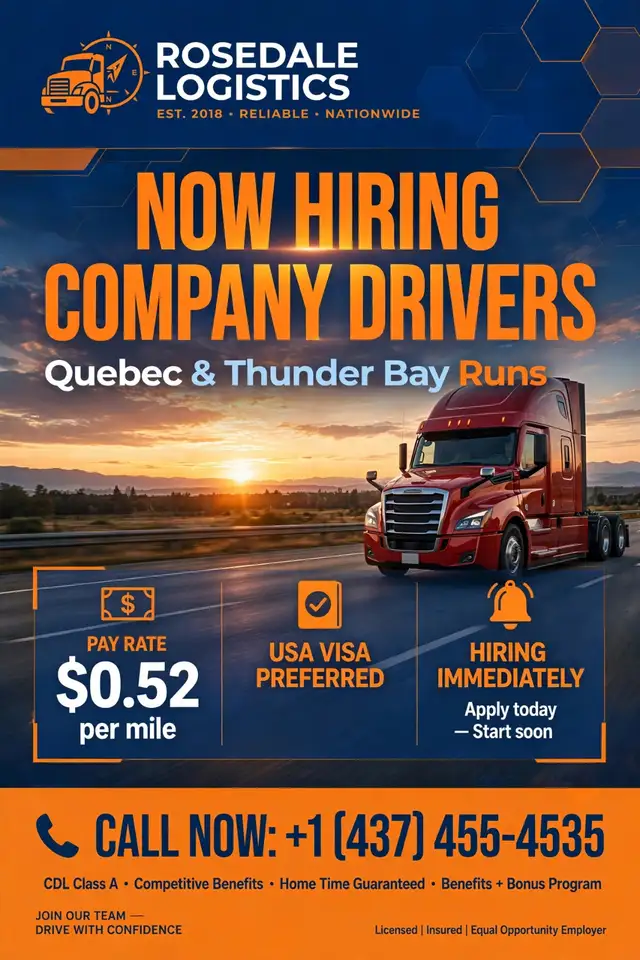 Now Hiring: Company Drivers & Owner Operators